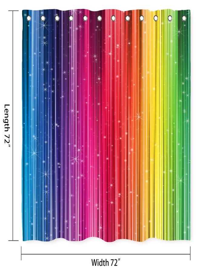 NTETSN Art Home Decor Shower Curtain,Rainbow Colorful Striped Shower Curtain,Waterproof Polyester Fabric Set, 72 X 72 Inch, DSNT021-72 - Image 2
