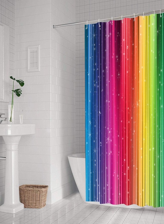 NTETSN Art Home Decor Shower Curtain,Rainbow Colorful Striped Shower Curtain,Waterproof Polyester Fabric Set, 72 X 72 Inch, DSNT021-72 - Image 4