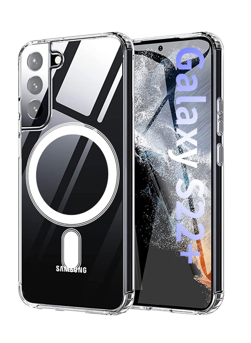 MIGOFAST Magnetic Case for Samsung Galaxy S22 Plus 5G Compatible with MagSafe Shockproof Protective Phone Cover Non Yellowing Hard Clear PC Back Clear - Image 1