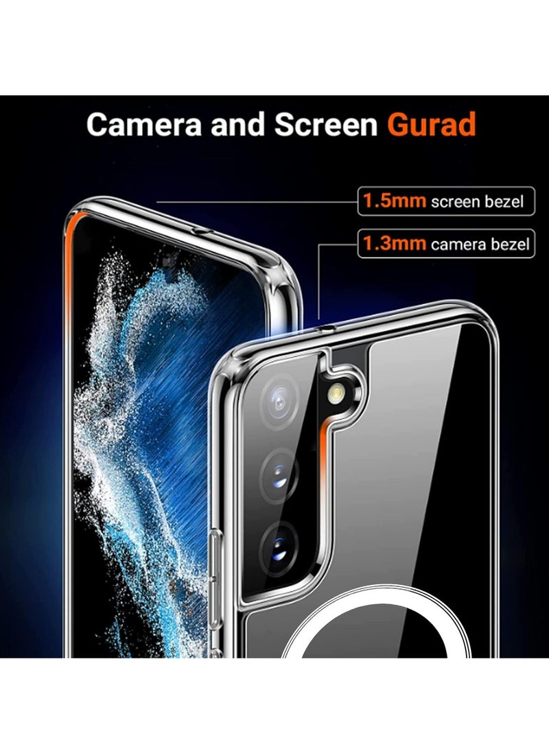 MIGOFAST Magnetic Case for Samsung Galaxy S22 Plus 5G Compatible with MagSafe Shockproof Protective Phone Cover Non Yellowing Hard Clear PC Back Clear - Image 4