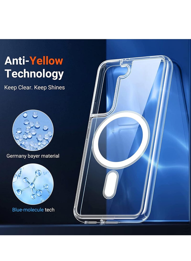 MIGOFAST Magnetic Case for Samsung Galaxy S22 Plus 5G Compatible with MagSafe Shockproof Protective Phone Cover Non Yellowing Hard Clear PC Back Clear - Image 2