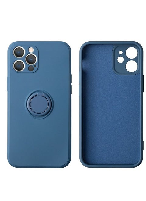 جراب Apple iPhone14 Pro Max ، TPU ناعم ومقاوم للصدمات مع حلقة إصبع ، غطاء واقٍ لكاميرا الشاشة لكامل الجسم ، بطانة ناعمة من الألياف الدقيقة المضادة للخدش 6.7 بوصة (أزرق)