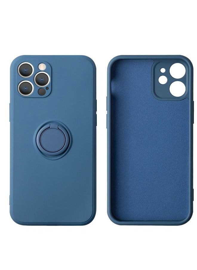 انت - جراب Apple iPhone14 Pro Max ، TPU ناعم ومقاوم للصدمات مع حلقة إصبع ، غطاء واقٍ لكاميرا الشاشة لكامل الجسم ، بطانة ناعمة من الألياف الدقيقة المضادة للخدش 6.7 بوصة (أزرق) - Image 1