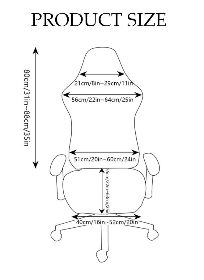 DUNISO Gaming Chair Covers Stretch Washable Computer Chair Slipcovers Ergonomic Gaming Chair Stretch Protector Slipcover with Armrests Cover for Armchair, Swivel Chair, Gaming Chair,Computer boss Chair  - Image 2