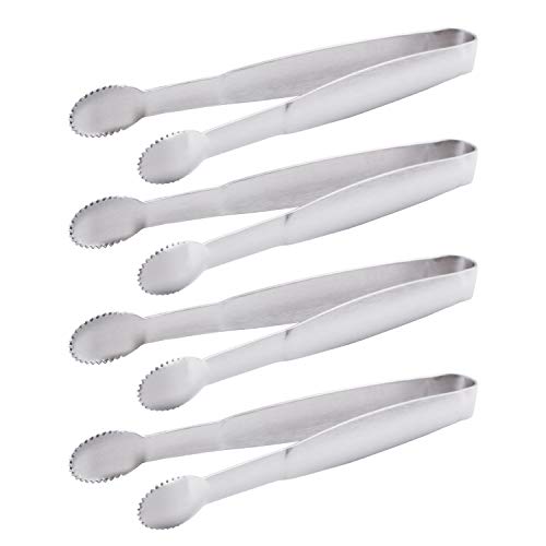 HINMAY 5" Mini Serving Tongs Set, Tiny Stainless Steel Small Tongs for Appetizers, Tea Party, Coffee Bar, Desserts, Set of 4 - Image 1