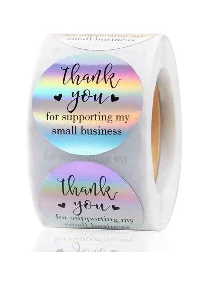 ORAINBOW 500 Thank You Stickers 1.5inch/3.8cm Holographic Thank You Stickers for Small Business Self-Adhesive & Waterproof Stickers Thank You Stickers for Packaging - Image 1