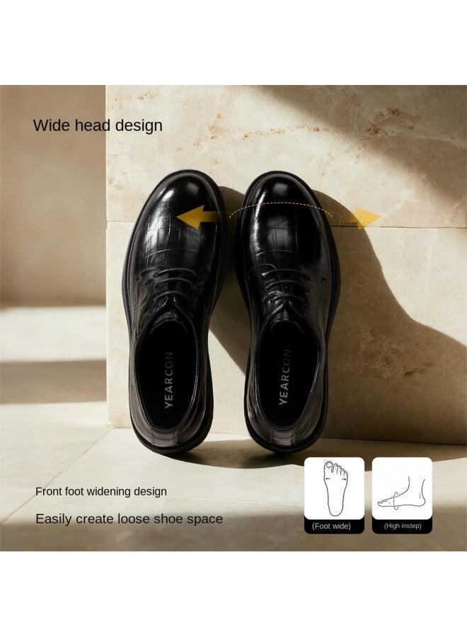 YEARCON Leap Month Shoes】25 Autumn Embossed Derby Shoes Formal Groom Wedding Shoes Men's Business Casual Leather Shoes - Image 4