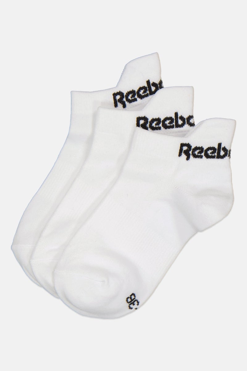 Reebok Women 3 Pairs Brand Logo Low Cut Socks, White - Image 1
