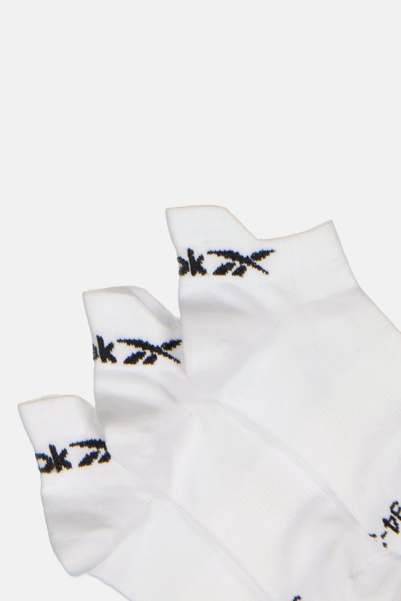 Reebok Women 3 Pairs Brand Logo Low Cut Socks, White - Image 2