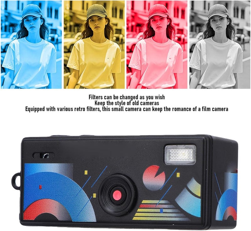 Drfeify Mini Digital Camera, 0.96 Inch Flip Color Screen Retro Camera with Flash and Strap for Life Records Travel Photography (Black) - Image 4