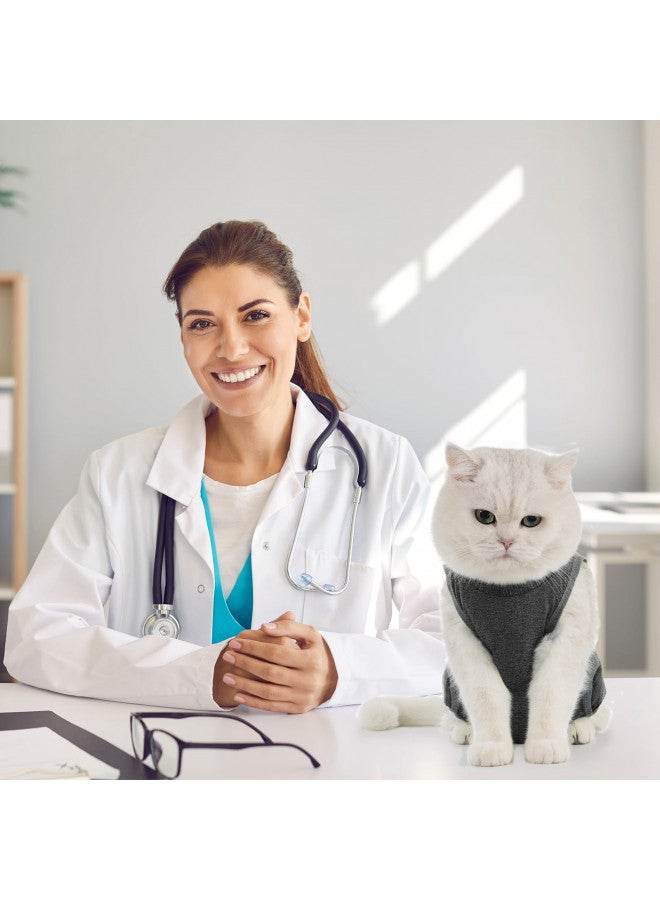 Avont Cat Recovery Suit - Kitten Onesie for Cats After Surgery, Cone of Shame Alternative Surgical Spay Suit for Female Cat, Post-Surgery or Skin Diseases Protection -Darkgrey(M) - Image 3