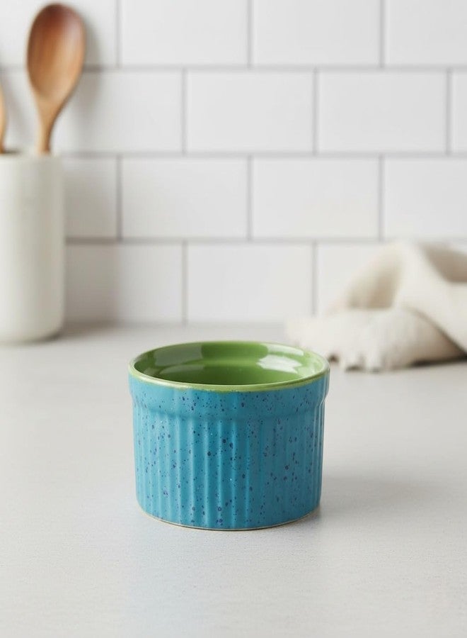 Caffeine Ceramic Handmade Blue & Green Ramekins Bowl (Set of 1) - Image 1