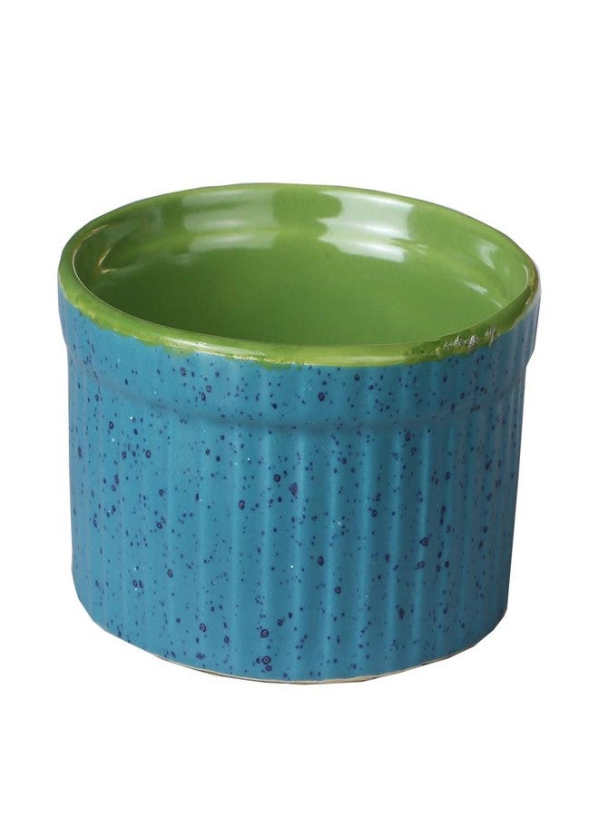 Caffeine Ceramic Handmade Blue & Green Ramekins Bowl (Set of 1) - Image 4