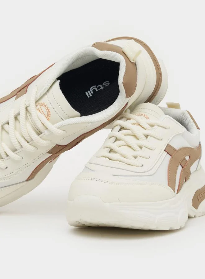 Styli Paneled Chunky Sole Sneakers