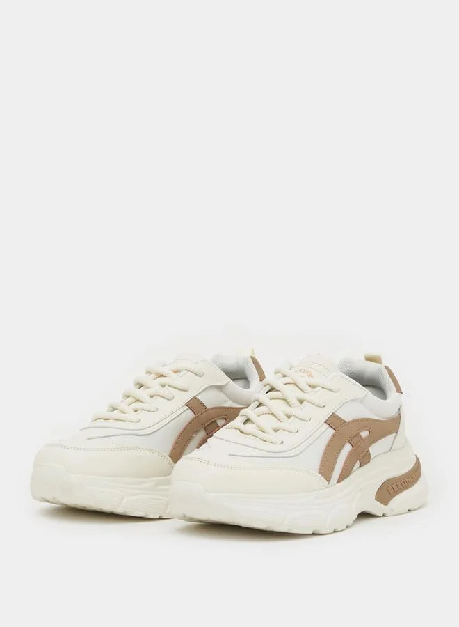 Styli Paneled Chunky Sole Sneakers