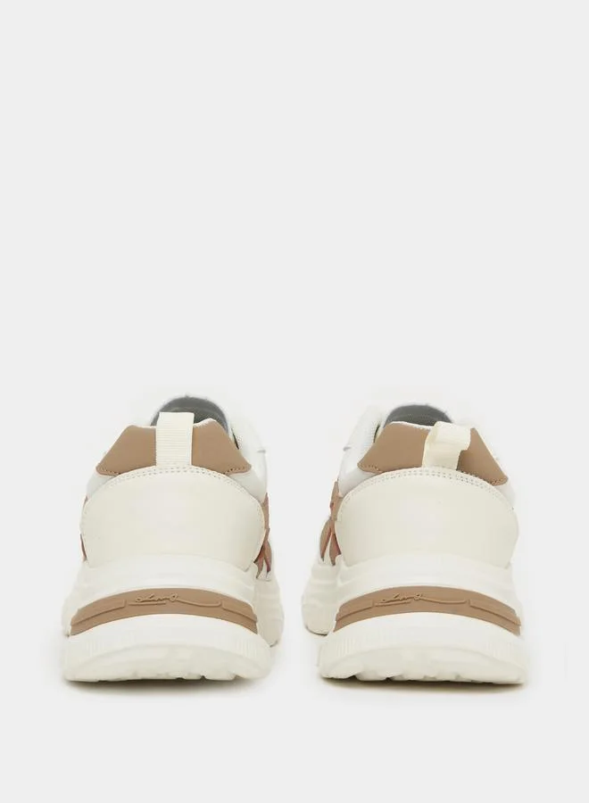 Styli Paneled Chunky Sole Sneakers