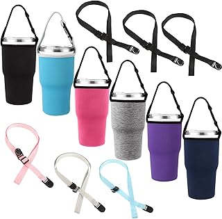 Lauwell Lauwell 6 Pieces 30oz Tumbler Carrier Holder Pouch with Shoulder Strap Reusable Cup Holder Pouch Neoprene Insulator Cup  - Image 1