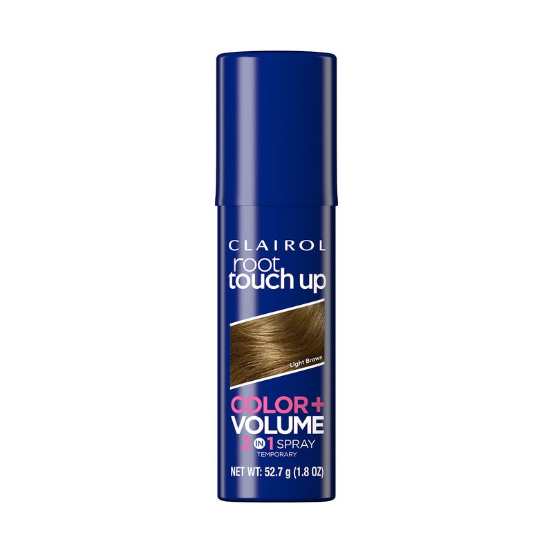 CLAIROL سبراي كليرول لتلوين الجذور + الحجم 2 في 1 مؤقت، لون شعر بني فاتح، عبوة 1 - Image 1