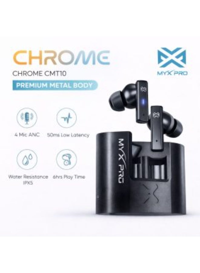 MYX Pro Chrome CMT10 Wireless Earbuds ANC Low Latency IPX5 - Image 2