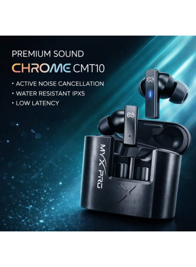 MYX Pro Chrome CMT10 Wireless Earbuds ANC Low Latency IPX5 - Image 1