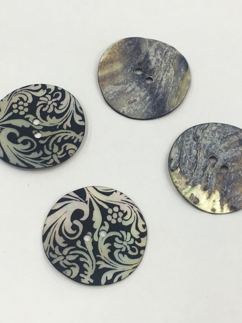 Karan Tuhafiye Karan Haberdashery Italian Embroidered Mother of Pearl Button Set of 4 3.5 cm - Image 3