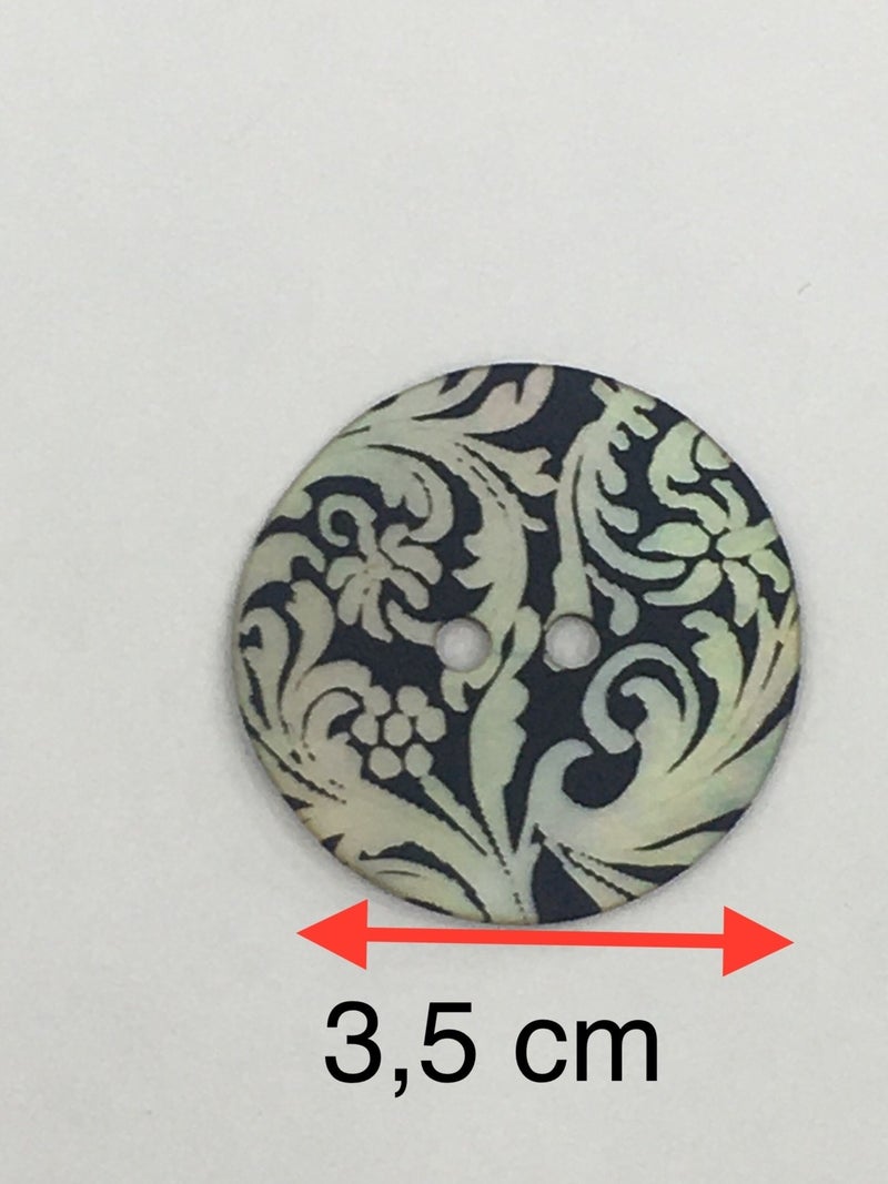Karan Tuhafiye Karan Haberdashery Italian Embroidered Mother of Pearl Button Set of 4 3.5 cm - Image 4