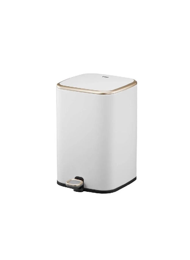 EKO Cubo Stainless Steel Step Bin with Soft Closing Lid White 9 L EK9333P-9L-MW 