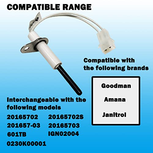 Nexjy 201657-03S Furnace Hot Surface Ignitor.Compatible With Goodman, Amana, Janitrol.20165703S Replace 201657-03,601TB, 20165702, 20165702S,0230K00001, IGN02004.10 year warranty. - Image 2