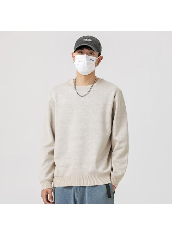 Geniolamode Semir Group Men's Winter Crew Neck Base Layer Knit Sweater Light Gray 3XL - Image 1