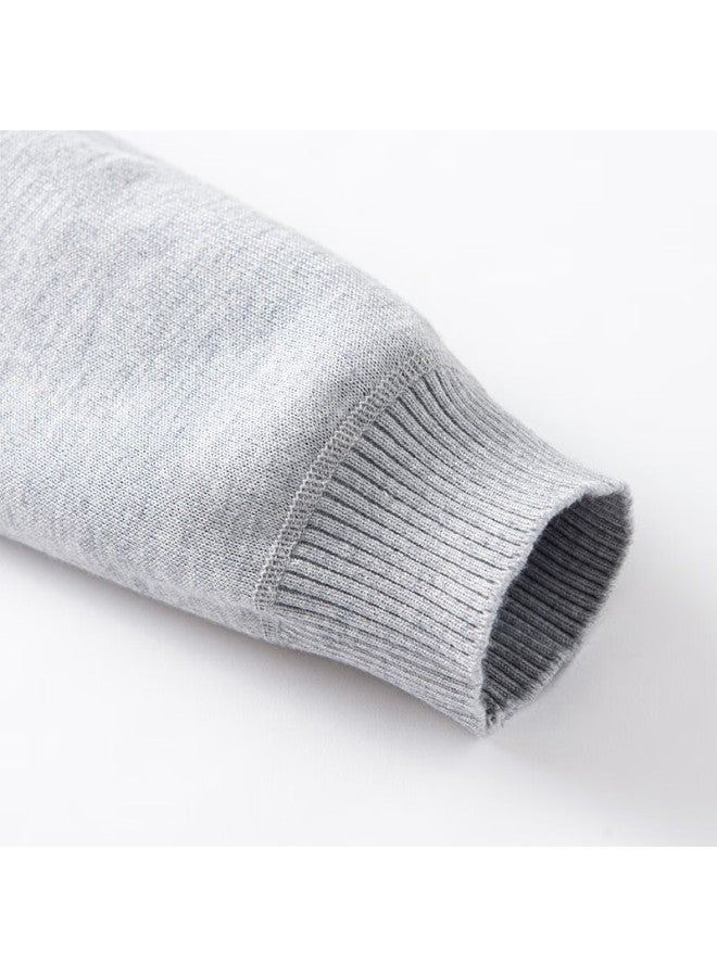 Geniolamode Semir Group Men's Winter Crew Neck Base Layer Knit Sweater Light Gray 3XL - Image 3