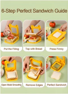 OAGA Uncrustable Sandwich Maker Cutters for Kids Lunch, Mini Cookie Cutter and Sealer, Bread Toast Breakfast Making Mold Make  - Image 2