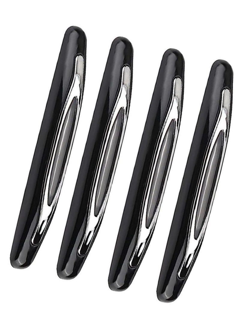 Scrolls 4Pack Car Anti-scratch Strip, Universal Car Auto Door Edge Trim Guard Protector Anti-scratch Decor Strip Sticker (Model, Black/Silver)  - Image 1