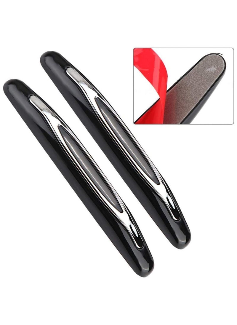 Scrolls 4Pack Car Anti-scratch Strip, Universal Car Auto Door Edge Trim Guard Protector Anti-scratch Decor Strip Sticker (Model, Black/Silver)  - Image 2