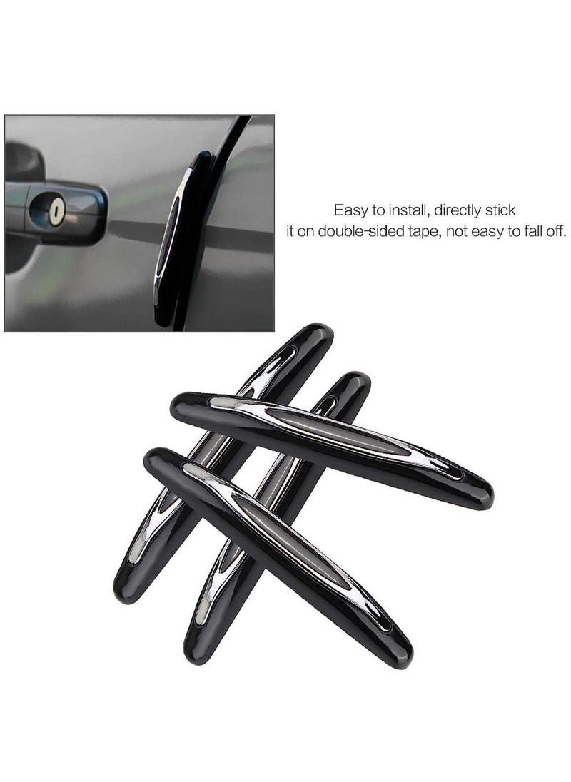 Scrolls 4Pack Car Anti-scratch Strip, Universal Car Auto Door Edge Trim Guard Protector Anti-scratch Decor Strip Sticker (Model, Black/Silver)  - Image 3