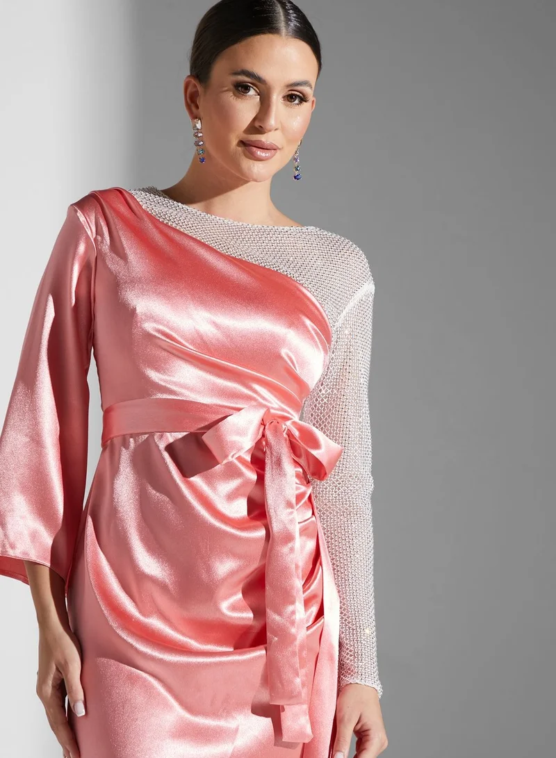 Namshi x Satin One-Shoulder Dress