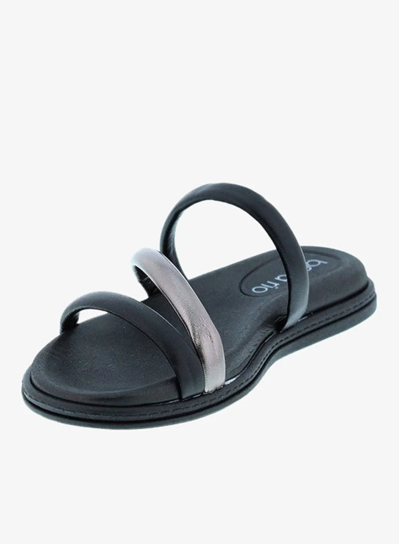 Beira Rio BLACK Beira Rio Ladies Flat Sandals Black | Made In Brazil for Women | Best Price UAE