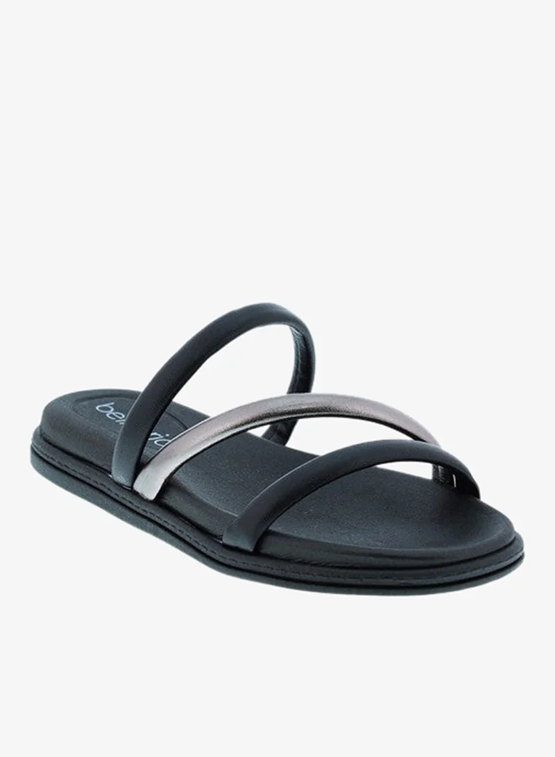 Beira Rio Ladies Flat Sandals Black | Made In Brazil