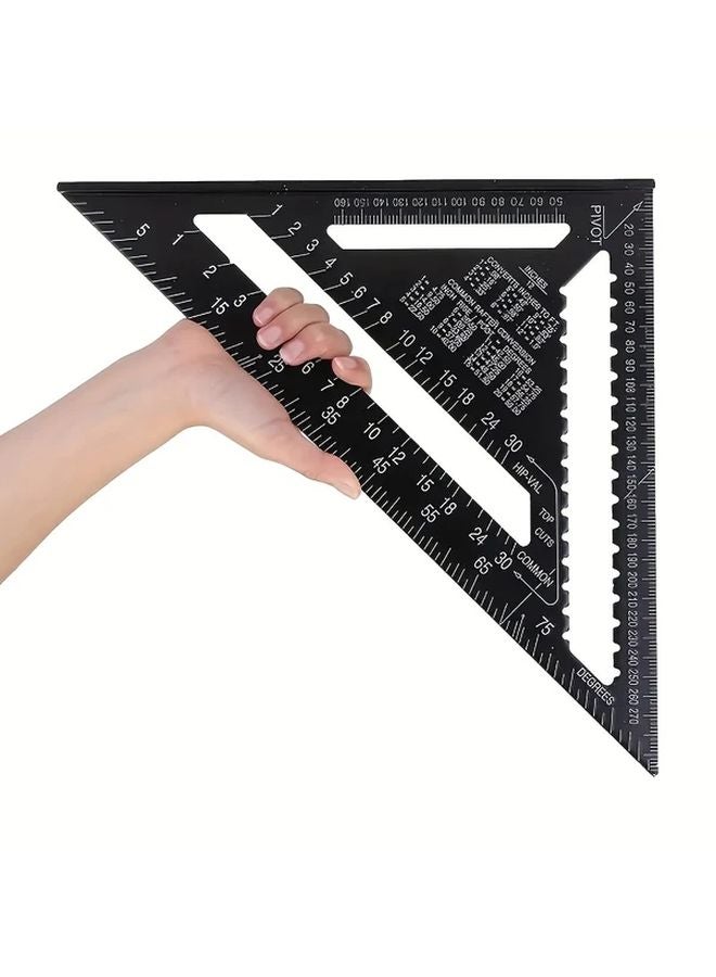 12 Inch Black Aluminum Alloy Triangle Ruler High Precision Carpenter Square Angle Measuring Tool - Image 5
