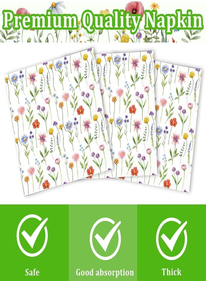 EggSun Wildflower Party Plates and Napkins supplies, Floral Paper Plates Wildflower Baby ShowerDecorations Tableware for Spring Summer Pinic Wedding Birthday Tea Party Service 24 Guests - Image 4