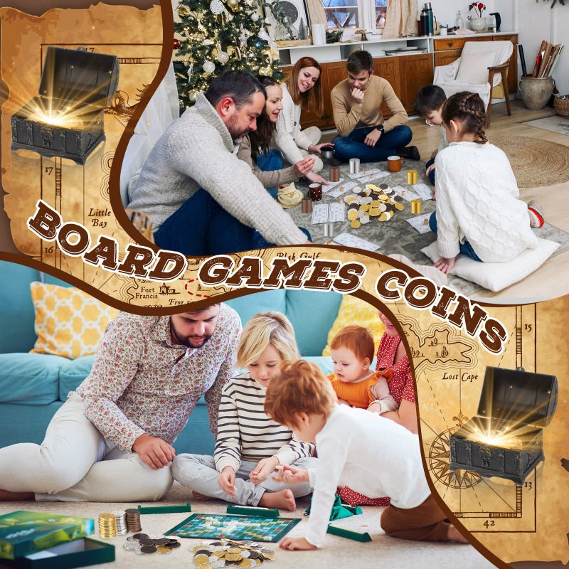 Hanaive 100 Pcs Metal Pirate Coins Treasure Chest Spanish Doubloon Fake Coins Tokens for Kids Board Games Pirate Party Cosplay (Classic Style) - Image 4