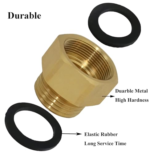 Zeiboat Hose Bib Adapter with Washers Fine Thread (Female), to 3/4 GHT Male Hoses, 1'' ID, Faucet Fitting - Image 5