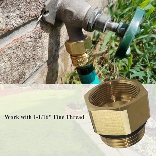 Zeiboat Hose Bib Adapter with Washers Fine Thread (Female), to 3/4 GHT Male Hoses, 1'' ID, Faucet Fitting - Image 4