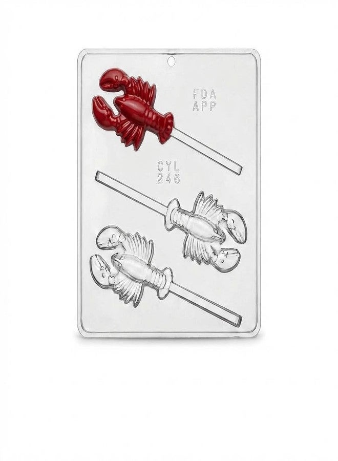 Lollipops Lobster Lollipop Chocolate Candy Mold 246, 3 Cavities, 2.5" x 4", Food Preparation Mold - Image 3