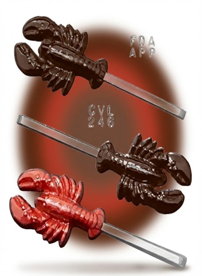 Lollipops Lobster Lollipop Chocolate Candy Mold 246, 3 Cavities, 2.5" x 4", Food Preparation Mold - Image 4