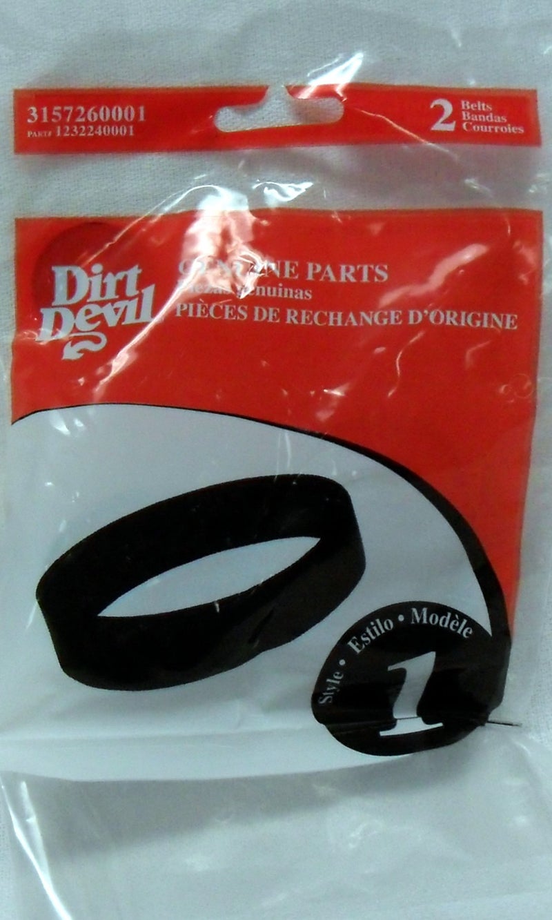 Dirt Devil Style 1 Vacuum Belt, Pack of 2, Black, Part # 3157260001, Belt Replacement for Use in Dirt Devil Vacuum Cleaner Models - Image 1