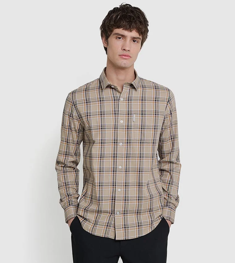 بين شيرمان Ben Sherman Men's Long Sleeve Striped Shirts
