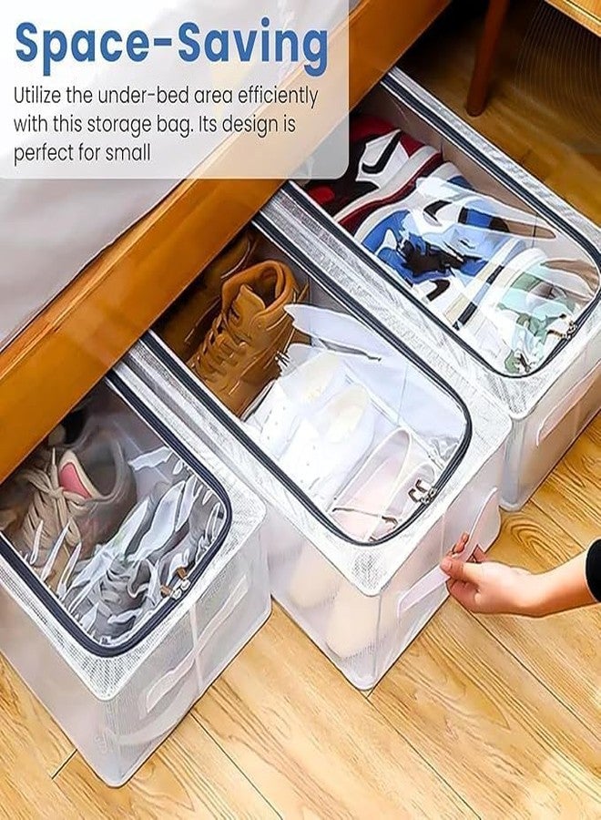 GaxQuly Clear Foldable Shoe Bag | Shoe Box Organizer, Transparent Shoe Rack, Dustproof Shoe Cover, Space-Saving Sneaker Box for Cloths, Toys Foldable & Easy to Clean (Pac of 1, Large) - Image 5