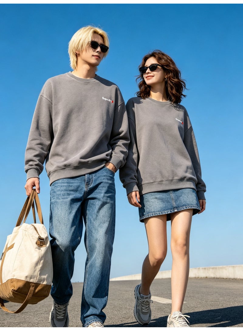 سوبر دراي Superdry men's and women's loose shoulder long-sleeved round neck sweater - Image 2
