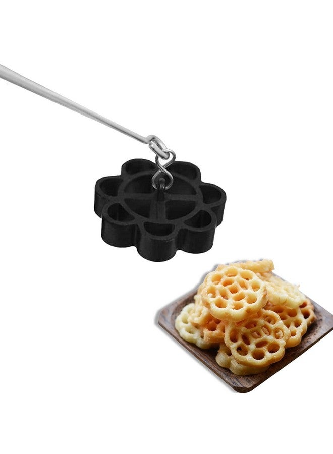 Eagean Stainless Steel Non Stick Rose Murukku Cookie Maker Mould (Black) - Image 1