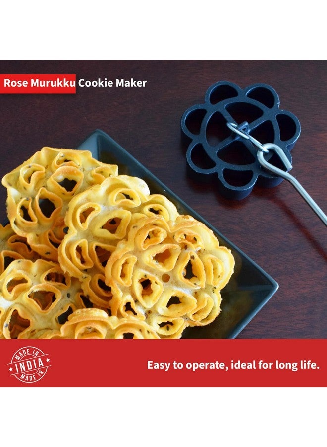 Eagean Stainless Steel Non Stick Rose Murukku Cookie Maker Mould (Black) - Image 5